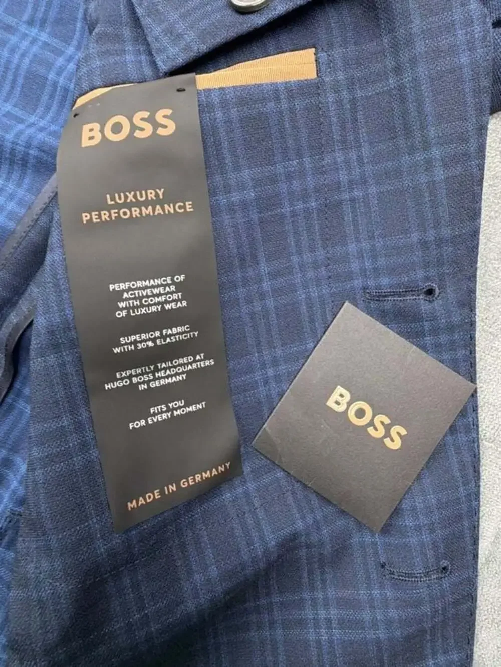 BOSS Hugo Boss T-Heston-224 Luxury Performance Blue Plaid Sport Coat